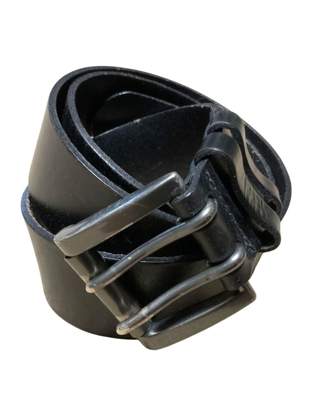 Levis Black Genuine Leather Belt With Double Prong Buckle Size 38/95 - 1.5"W